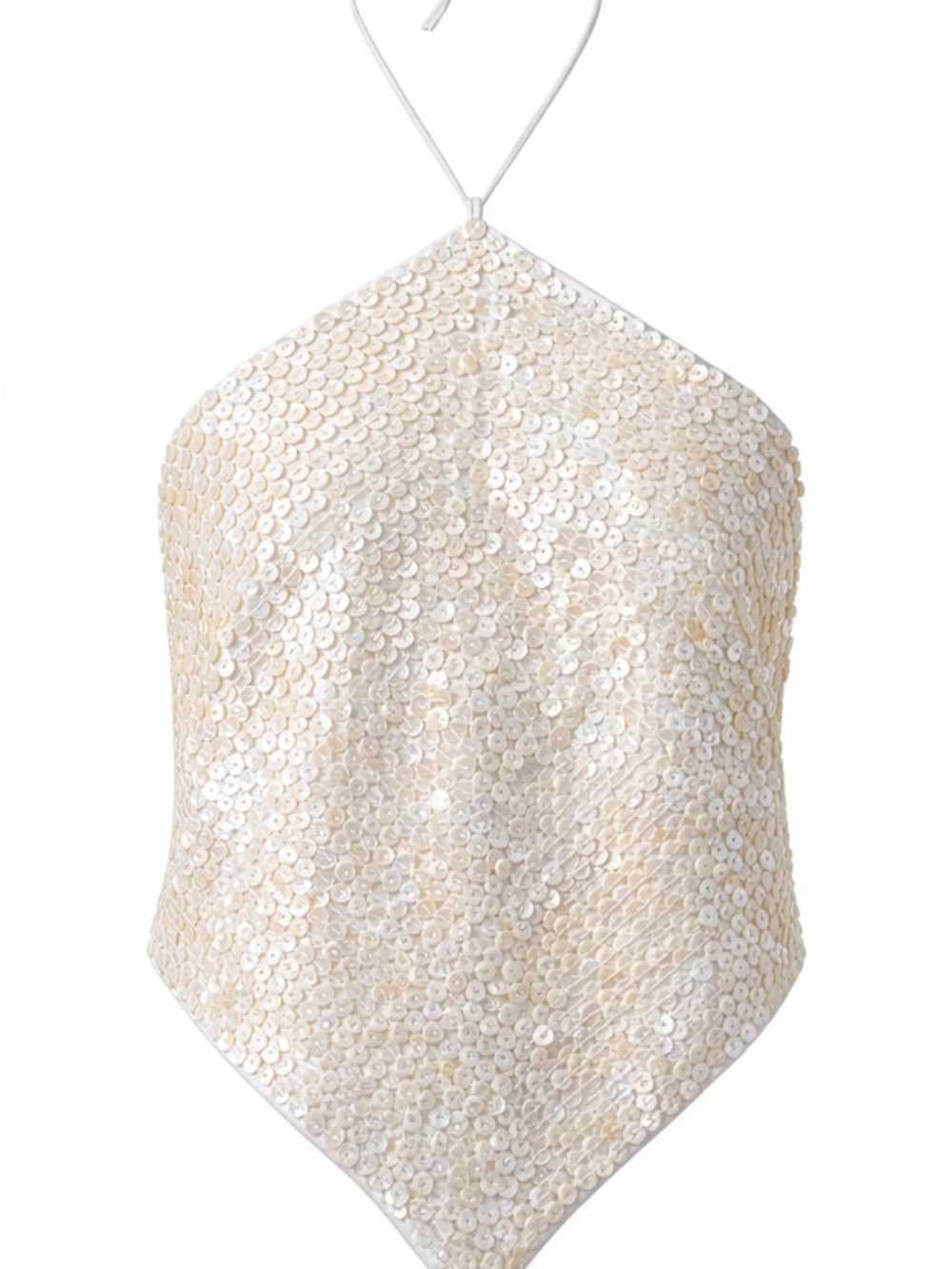 Chan Luu Ivory Shell ButtonBackless Halter Top